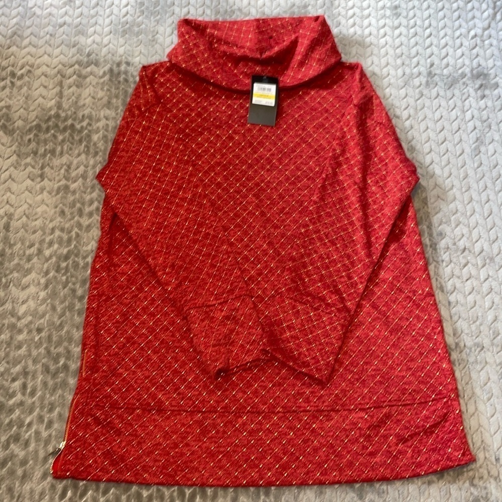 NWT Jones New York Cowl Neck Sweater‎ with 2 Side Zippers.  Size Medium.